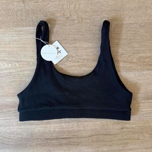 Kulani Kinis Black Ribbed Swim Top